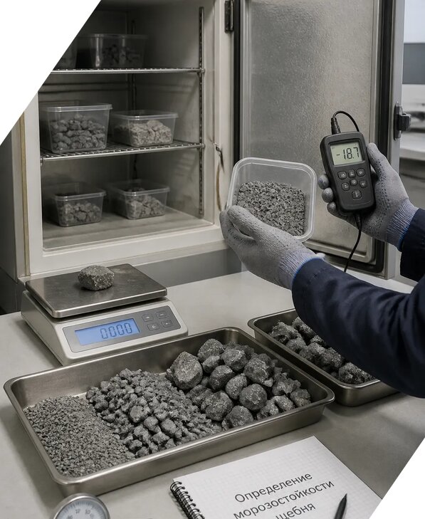 Определение морозостойкости щебня в Чехове от 3558 р. | ЭкспертизаРоссия