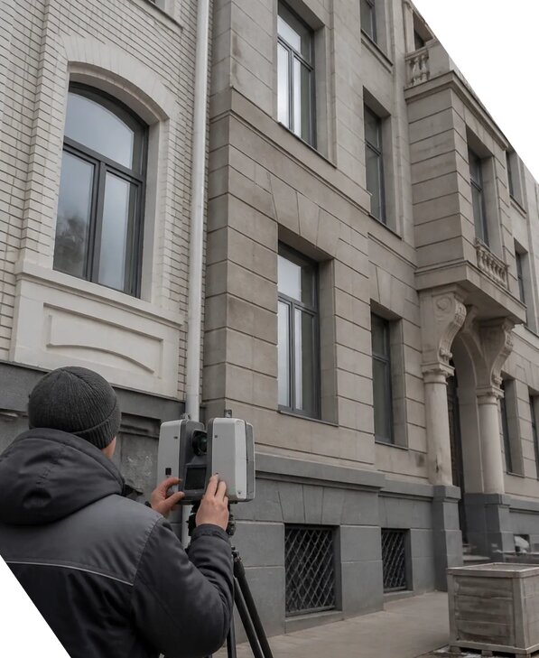Лазерное сканирование фасадов зданий для обследования в Чехове